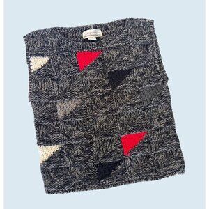 Vintage COMPOSITIONS 1980s Geometric Open Knit Sweater Vest Sz XS